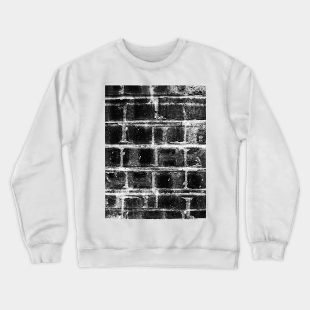 Black and White Brick Wall Crewneck Sweatshirt by JadeGair